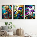 Miniatyrbild 4 av 7: Bomclap Diamond Painting 6-pack – 5D Diamantmålning Blommor Färgat Glas Full Drill (30x40 cm)