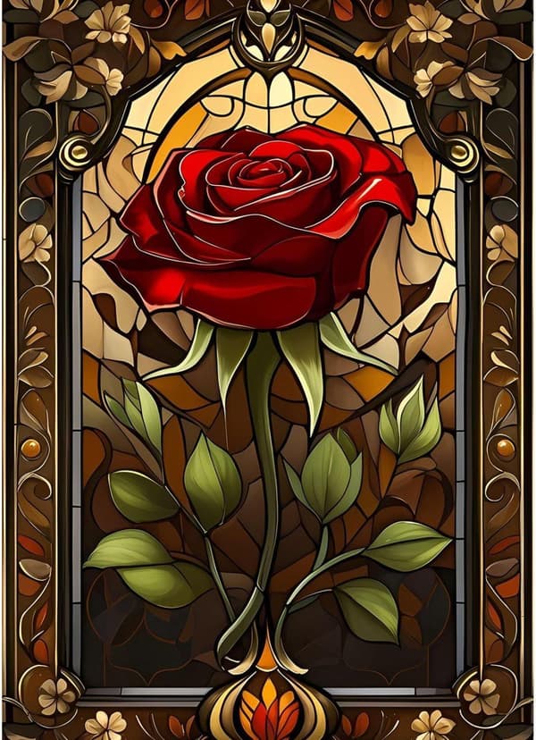Bomclap Diamond malesæt til voksne – Rose motiv, 5D blomsterperlekunst