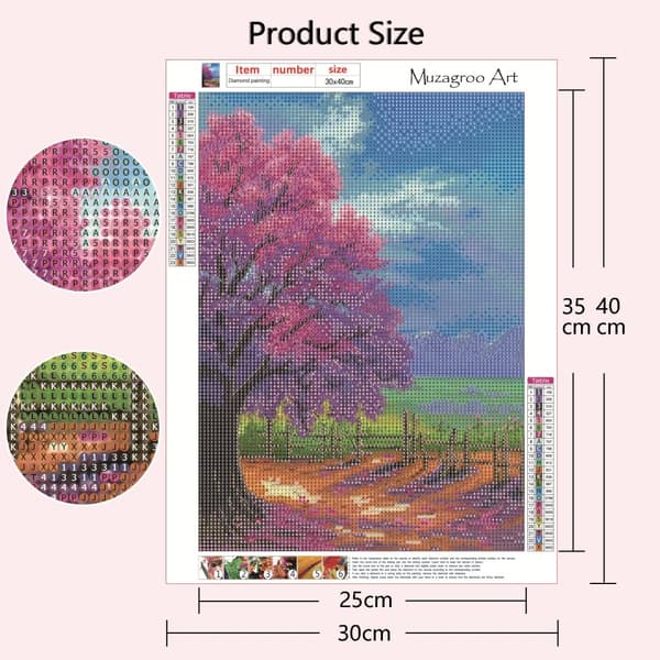 OBOSOE Diamond Painting 4 kpl – 5D timanttimaalaus kausipuun täysi pora 30x40cm