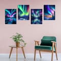 Miniatyrbillede 4 af 6: OBOSOE Diamond Painting 4-pak – 5D Diamantmaleri 30x40cm Aurora Landskab Fuld Boremaskine