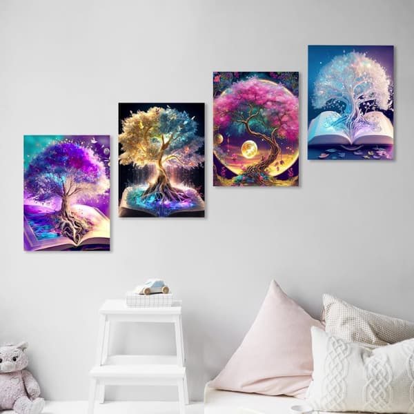 OBOSOE Diamond Painting 4-pack – 5D Diamantmålning 30x40cm Livets Träd Full Drill