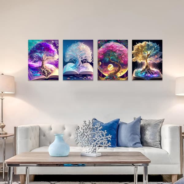 OBOSOE Diamond Painting 4-pack – 5D Diamantmålning 30x40cm Livets Träd Full Drill