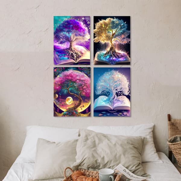 OBOSOE Diamond Painting 4-pack – 5D Diamantmålning 30x40cm Livets Träd Full Drill