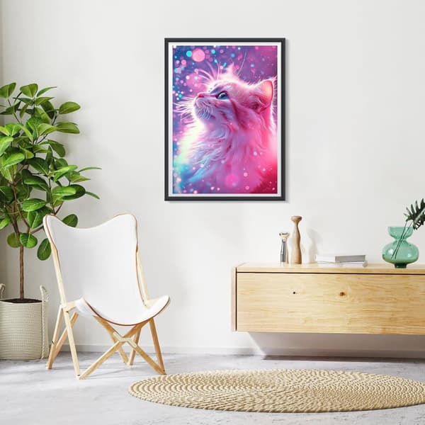 Bomclap Art Kit til voksne - 5D diamantmaleri med kattemotiv, DIY fuld dækning for begyndere