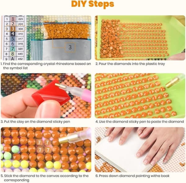 Bomclap Diamantmaleri for voksne – Fugle og blomster, 5D DIY Diamantmaleri for begyndere
