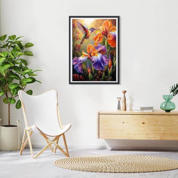 Bomclap Diamantmaleri for voksne – Fugle og blomster, 5D DIY Diamantmaleri for begyndere