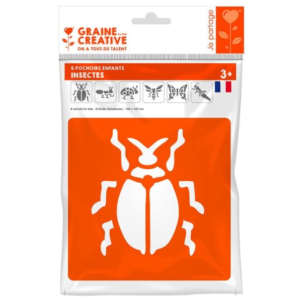 Pochoirer barn Insekter 6 delar