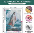Pikkukuva 3 / 7: Bomclap Jesus Diamond Art 30x40 cm – 5D uskonnollinen timanttiliitutaulu aikuisille