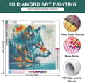 Miniatyrbild 3 av 7: Bomclap Varg & Skog Diamond Art 35x35 cm – 5D Diamanttavla Nybörjarpaket