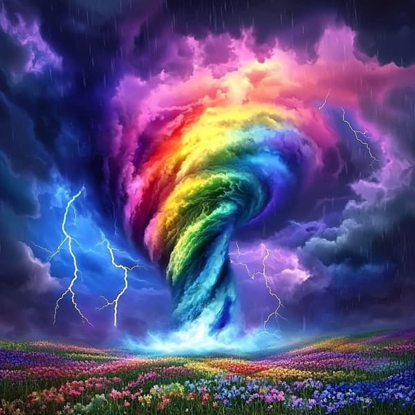 Bomclap 5D Tornado Landskab Diamantmaleri Diamant Kunst Kit, Fuld Boremaskine, 35x35cm