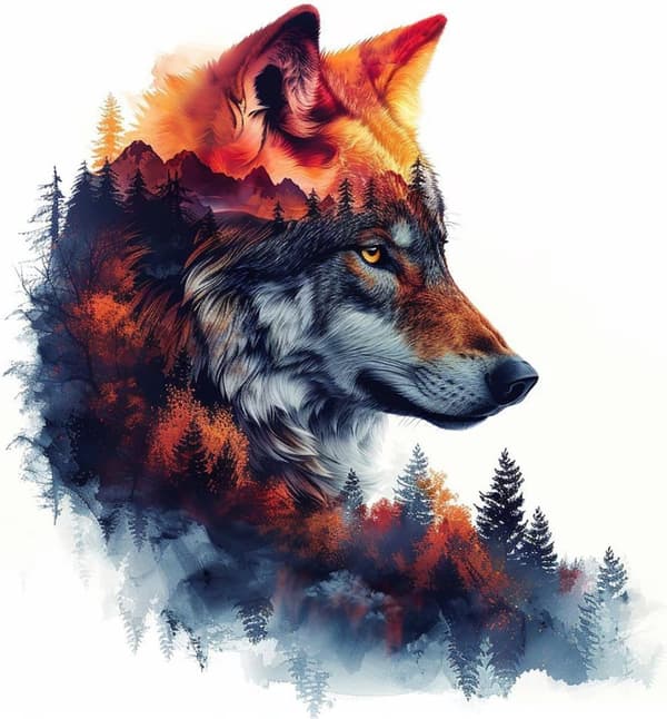 Bomclap 5D Varg Diamantmålning Diamond Art Kit för Vuxna, Djurtema, 30x30cm