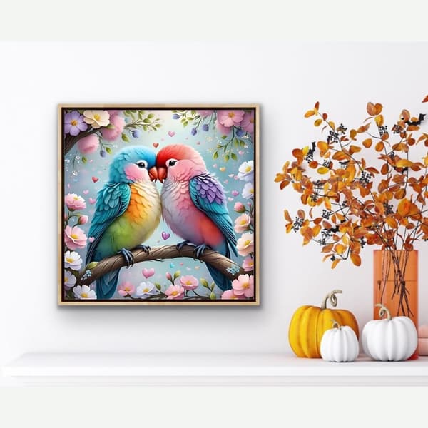 Bomclap 5D Fågel Diamantmålning Diamond Art Kit för Vuxna, Vårtema, 35x35cm