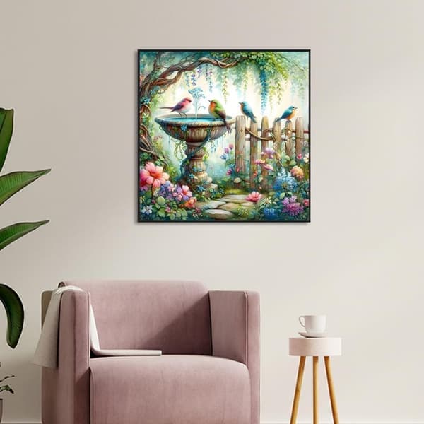 Bomclap 5D Garden Birds Timanttimaalaus Timanttitaidesarja aikuisille, 35x35cm