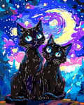 Pikkukuva 1 / 7: Bomclap 5D Black Cats timanttimaalaus timanttitaidesarja, täysi pora, 30x40cm