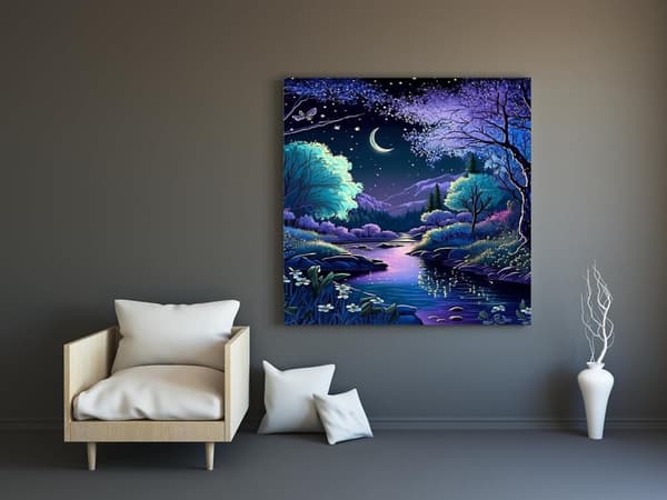Bomclap 5D Moon Light Landscape Diamond Painting Diamond Art Kit aikuisille, 35x35cm