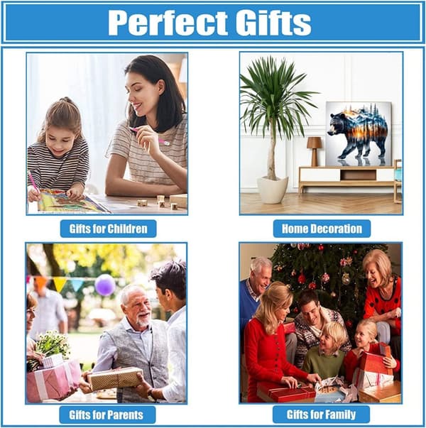 Bomclap Bjørn Diamantmaleri Diamant Art Kit Skovlandskab for voksne Begyndere 30x30cm