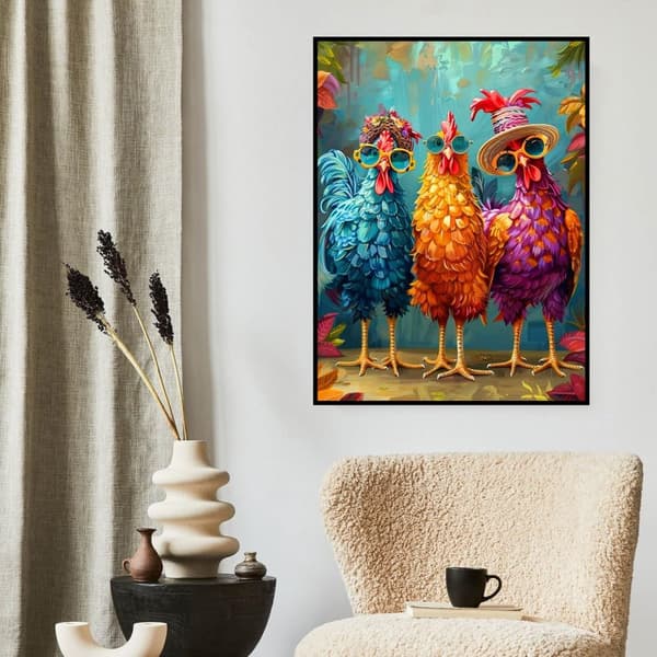 Bomclap Kyckling Diamond Art Kit Diamantmålning för Vuxna Väggdekor 30x40cm