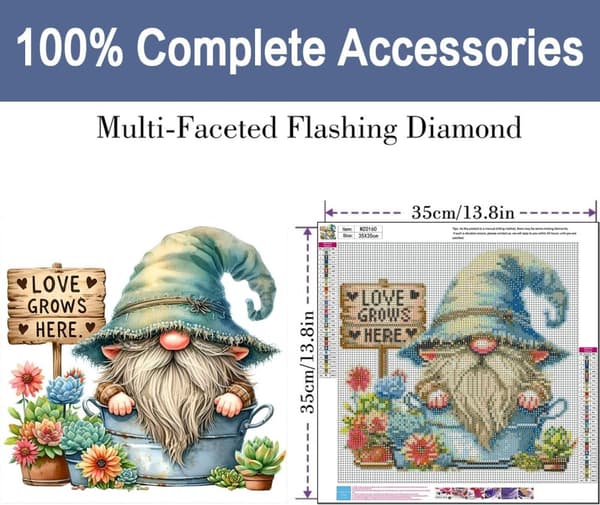 Bomclap Santa Succulent Diamond Painting Diamond Art Kit aikuisille 35x35cm