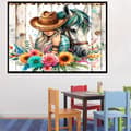 Miniatyrbild 3 av 7: Bomclap Cowboy och Häst Diamond Art Kit Diamantmålning för Vuxna 30x40cm