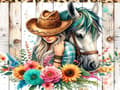 Miniatyrbild 1 av 7: Bomclap Cowboy och Häst Diamond Art Kit Diamantmålning för Vuxna 30x40cm