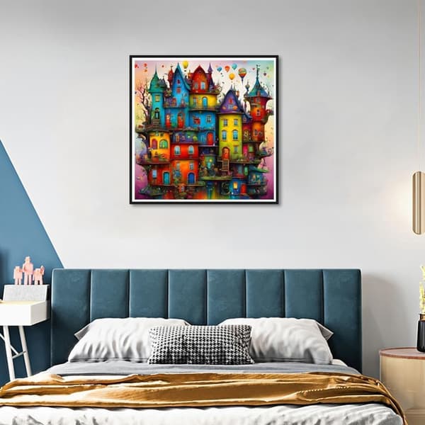 Bomclap Hus Diamantmålning Diamond Art Kit för Vuxna Drömhus 35x35cm