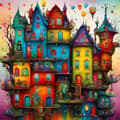 Miniatyrbild 1 av 7: Bomclap Hus Diamantmålning Diamond Art Kit för Vuxna Drömhus 35x35cm