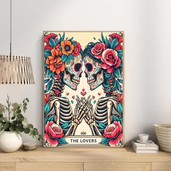 Bomclap kranium Valentine Diamond Art Kit diamantmaleri til voksne 30x40cm