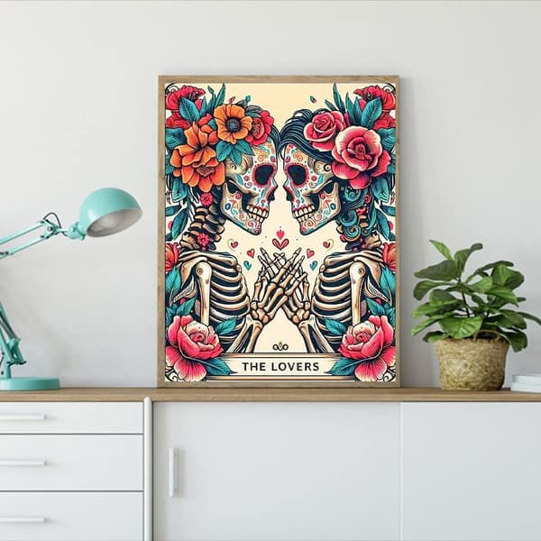 Bomclap kranium Valentine Diamond Art Kit diamantmaleri til voksne 30x40cm