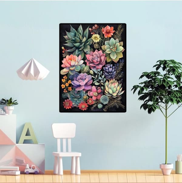 Bomclap sukkulente planter diamantmaleri diamant kunstsæt til voksne 30x40cm