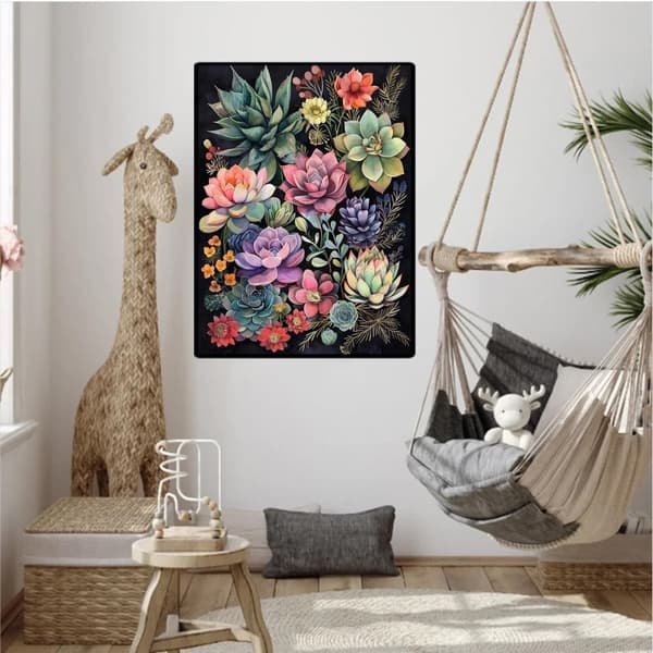 Bomclap sukkulente planter diamantmaleri diamant kunstsæt til voksne 30x40cm