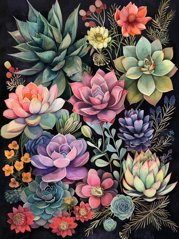 Bomclap sukkulente planter diamantmaleri diamant kunstsæt til voksne 30x40cm