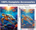 Miniatyrbild 2 av 7: Bomclap Sköldpadda Diamantmålning Diamond Art Kit för Vuxna Havstema 30x40cm