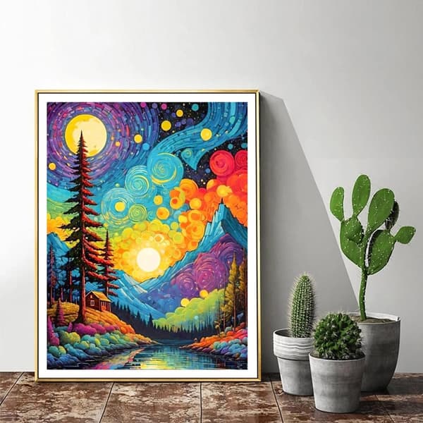 Bomclap Van Gogh Starry Sky Diamond Art Kit diamantmaleri til voksne 30x40cm
