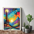 Miniatyrbillede 3 af 7: Bomclap Van Gogh Starry Sky Diamond Art Kit diamantmaleri til voksne 30x40cm