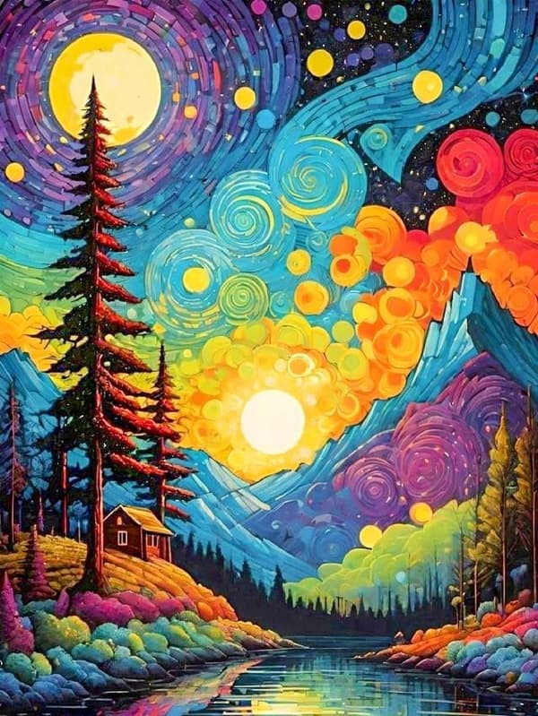 Bomclap Van Gogh Starry Sky Diamond Art Kit diamantmaleri til voksne 30x40cm