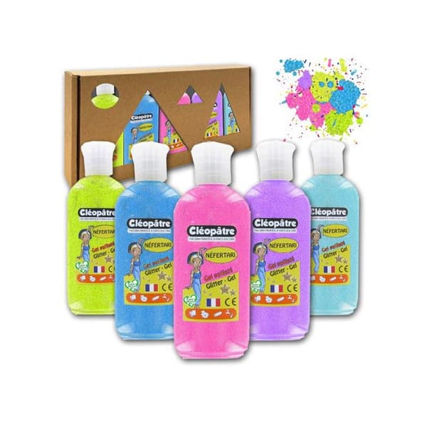 Cleopatra - GP100XX5NEON - CLEOPATRE - Set med 5 Neon Glitter Gels 100ml