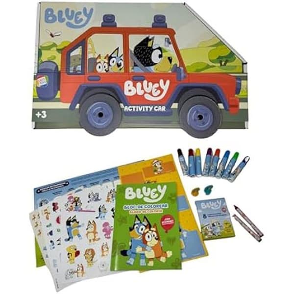 Kreativ leksak - CEFA TOYS - Aktivitet bil från Heeler familjen - 8 kritor - 8 mini-filtpennor - 2 stämplar
