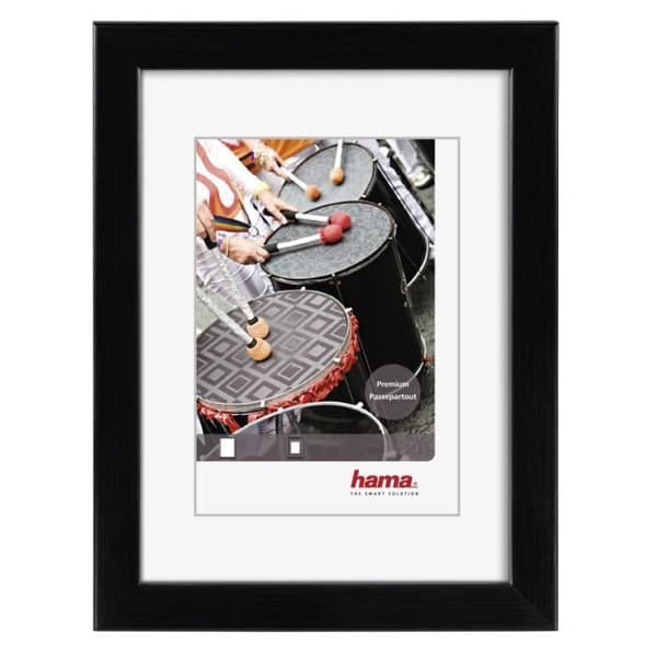 Hama Rio, Glas, Plastisk, Trä, Svart, Ram för ett foto, Bord, 13 x 13 cm, Fyrkantig