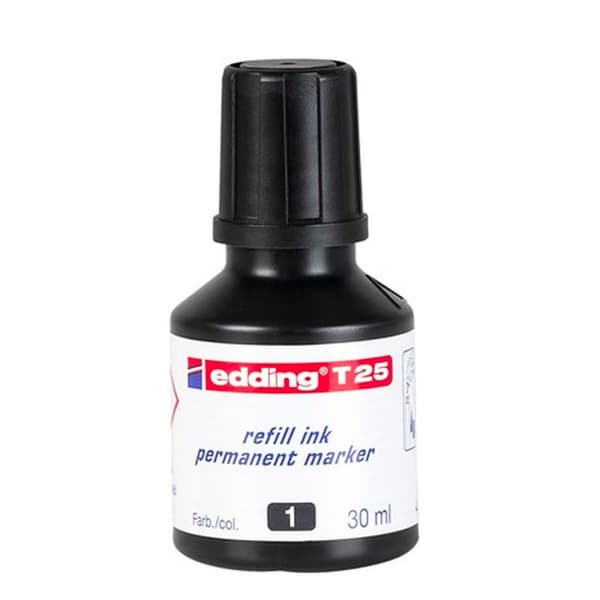 Täyttömuste Edding T25 Pysyvä Musta 30 ml (10 osaa)