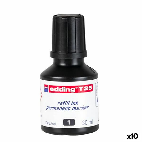 Täyttömuste Edding T25 Pysyvä Musta 30 ml (10 osaa)