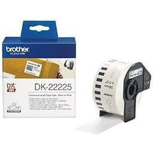 Kontinuerligt Papper till Skrivare Brother DK-22225 Vit 38 mm x 30,48 m Svart/Vit (3 antal)