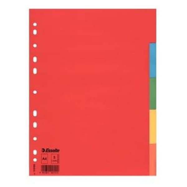Separatorer Esselte Multicolour 5 ark A4 (20 antal)