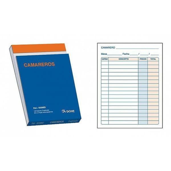 Servitörsbok DOHE 50088D 1/8 10 Delar 100 Blad