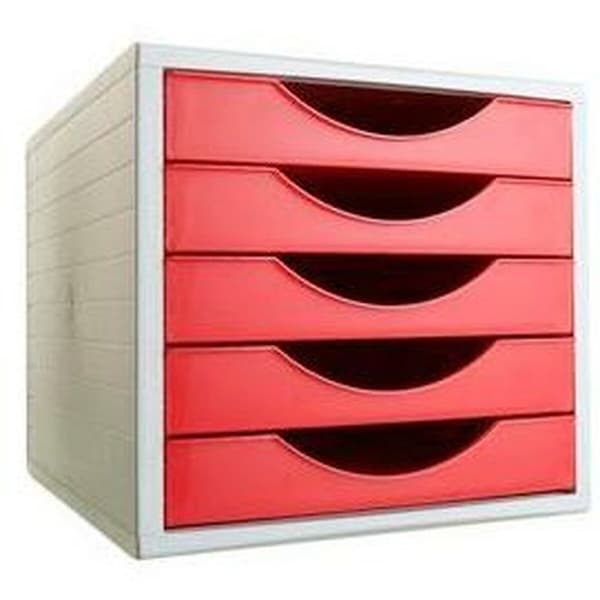 Modulaarinen arkistokaappi Archivo 2000 ArchivoTec Serie 4000 5 laatikkoa Din A4 Punainen 34 x 27 x 26 cm