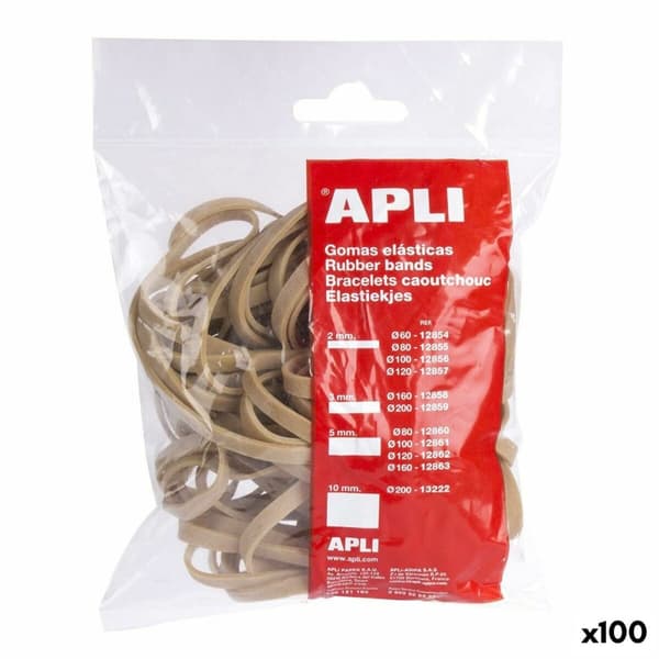 Elastikbånd Apli Brun 120 x 2 mm (100 enheder)