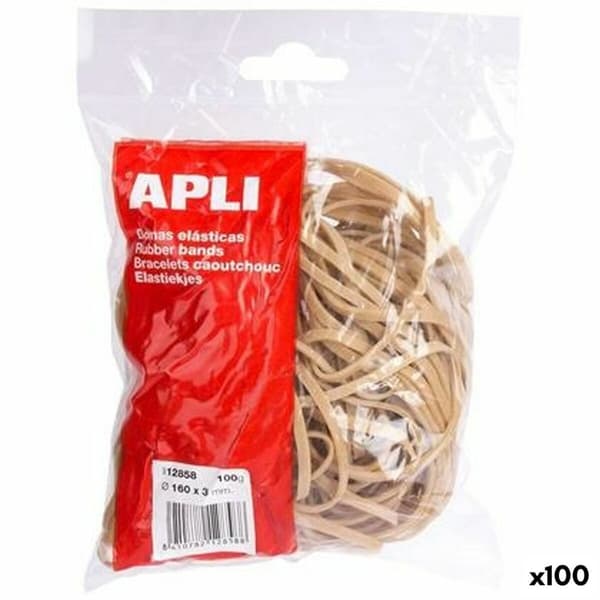 Elastiset nauhat Apli Ruskea 160 x 3 mm (100 osaa)