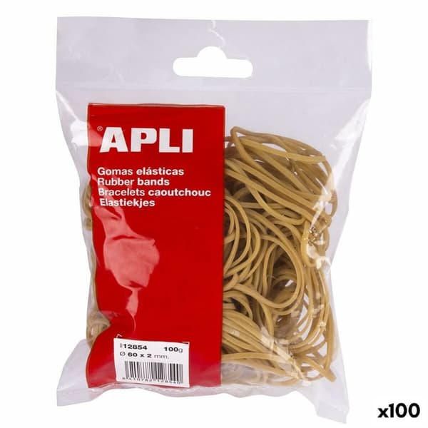 Elastiset nauhat Apli Ruskea 100 x 2 mm (100 osaa)