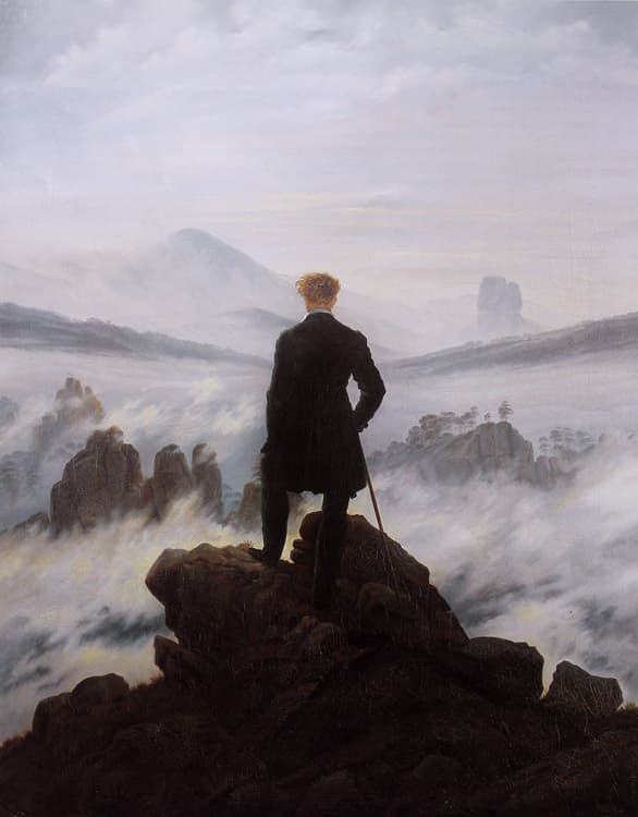 Wanderer watching a sea of fog,Caspar David Friedrich,50x40cm