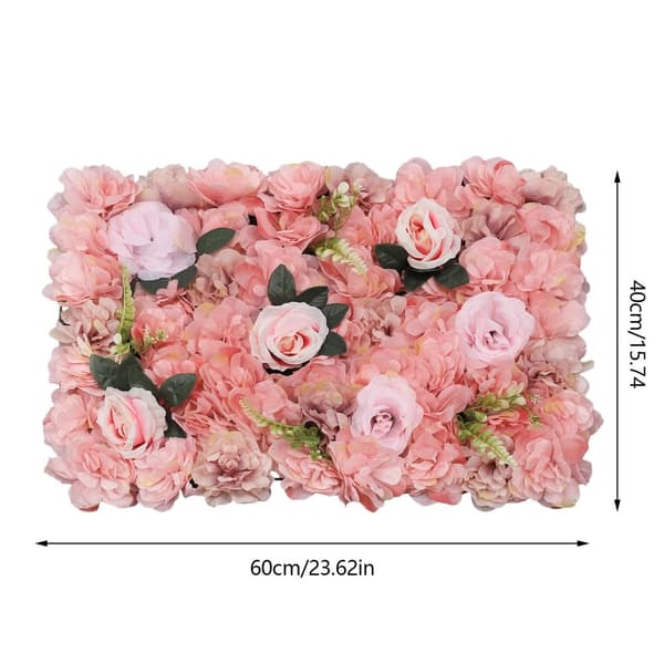 Konstgjorda Blomväggspaneler, 12-delars Set, Handgjord Rosa Design,Rosa