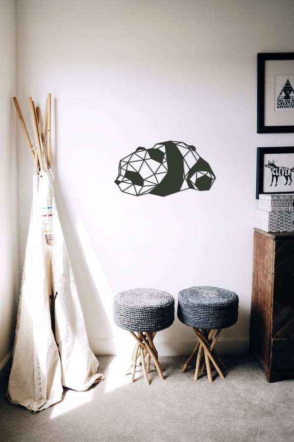 PANDA-vanerista valmistettu 3D GEOMETRIINEN PUUTAPETTI